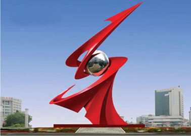 Un buon prezzo. Scultura monumentale dipinta grande rosso dell'acciaio inossidabile per decorativo all'aperto in linea