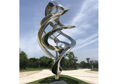 Specchio all'aperto dell'acciaio inossidabile della scultura di arte del metallo moderno su ordinazione lucidato per il giardino
