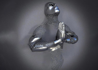 Un buon prezzo. Rivestimento figurato di Matt delle sculture di arte dell'acciaio inossidabile dell'uomo della parete 3d della decorazione domestica in linea
