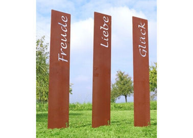 Logo d'acciaio su ordinazione di Corten della decorazione all'aperto, logo su ordinazione