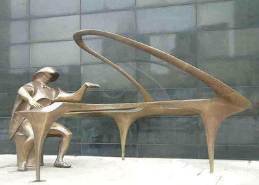 Scultura del pianista del bronzo di abitudine della statua del pianista della decorazione di arte moderna della decorazione