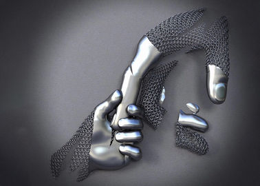 Un buon prezzo. Rivestimento di Matt della scultura della parete del metallo dell'acciaio inossidabile 3D di progettazione delle mani di amore in linea