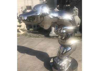 Un buon prezzo. Scultura d'acciaio del cane del metallo della decorazione, scultura del cane dell'acciaio inossidabile in linea