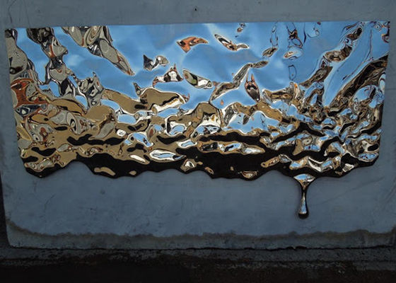 Un buon prezzo. scultura della parete di acciaio inossidabile dello specchio di lunghezza di 150cm 250cm in linea