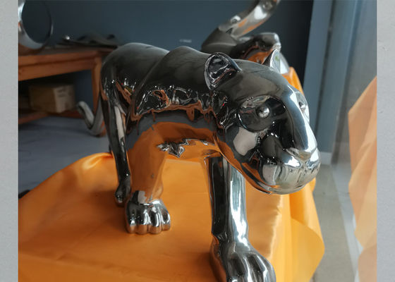 Un buon prezzo. La decorazione interna moderna ha lucidato la scultura del leopardo di acciaio inossidabile in linea