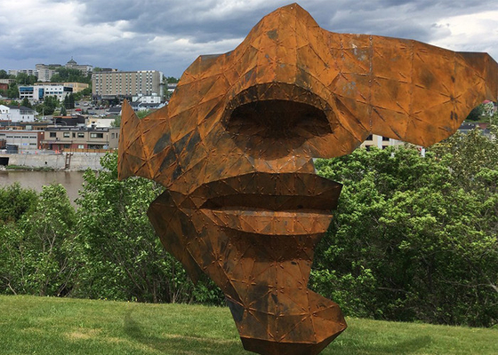 Un buon prezzo. Rusty Corten Steel Face Sculpture all'aperto per paesaggio in linea