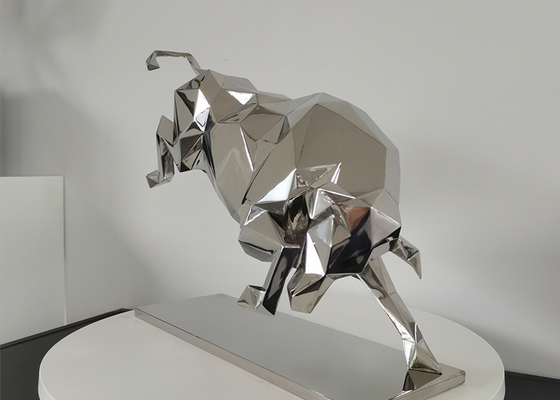 Scultura del toro lucidata specchio di acciaio inossidabile per il supporto dell'OEM del ODM della decorazione interna