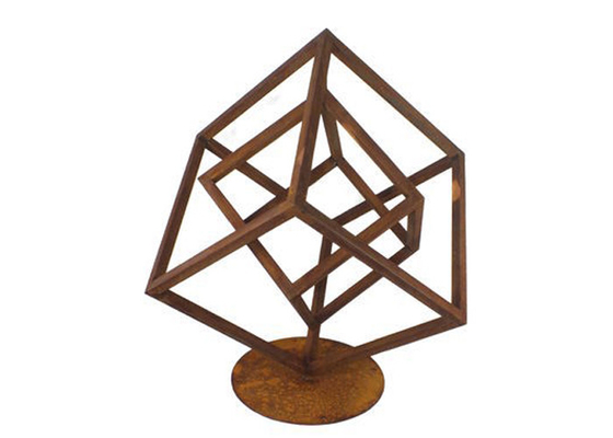 Un buon prezzo. scultura geometrica del metallo dell'acciaio di Corten di altezza di 200cm per la decorazione del giardino in linea