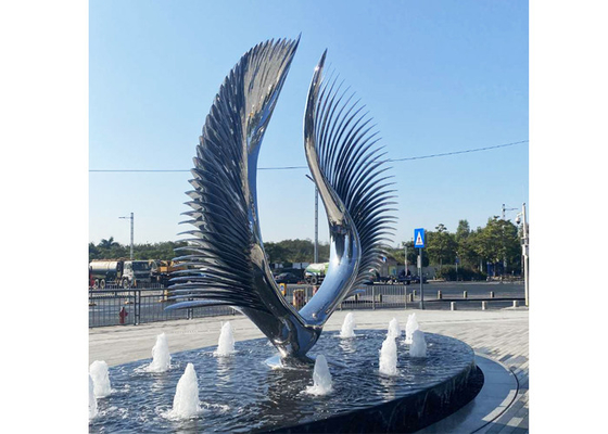 Un buon prezzo. Fontana all'aperto moderna delle ali di acciaio inossidabile della decorazione 316 in linea